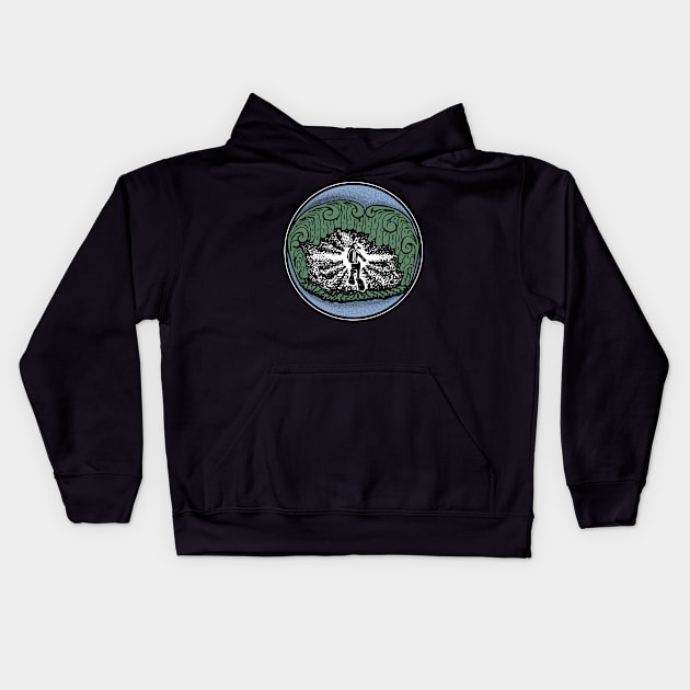 Diver sea weed kelp Kids Hoodie by Redmanrooster